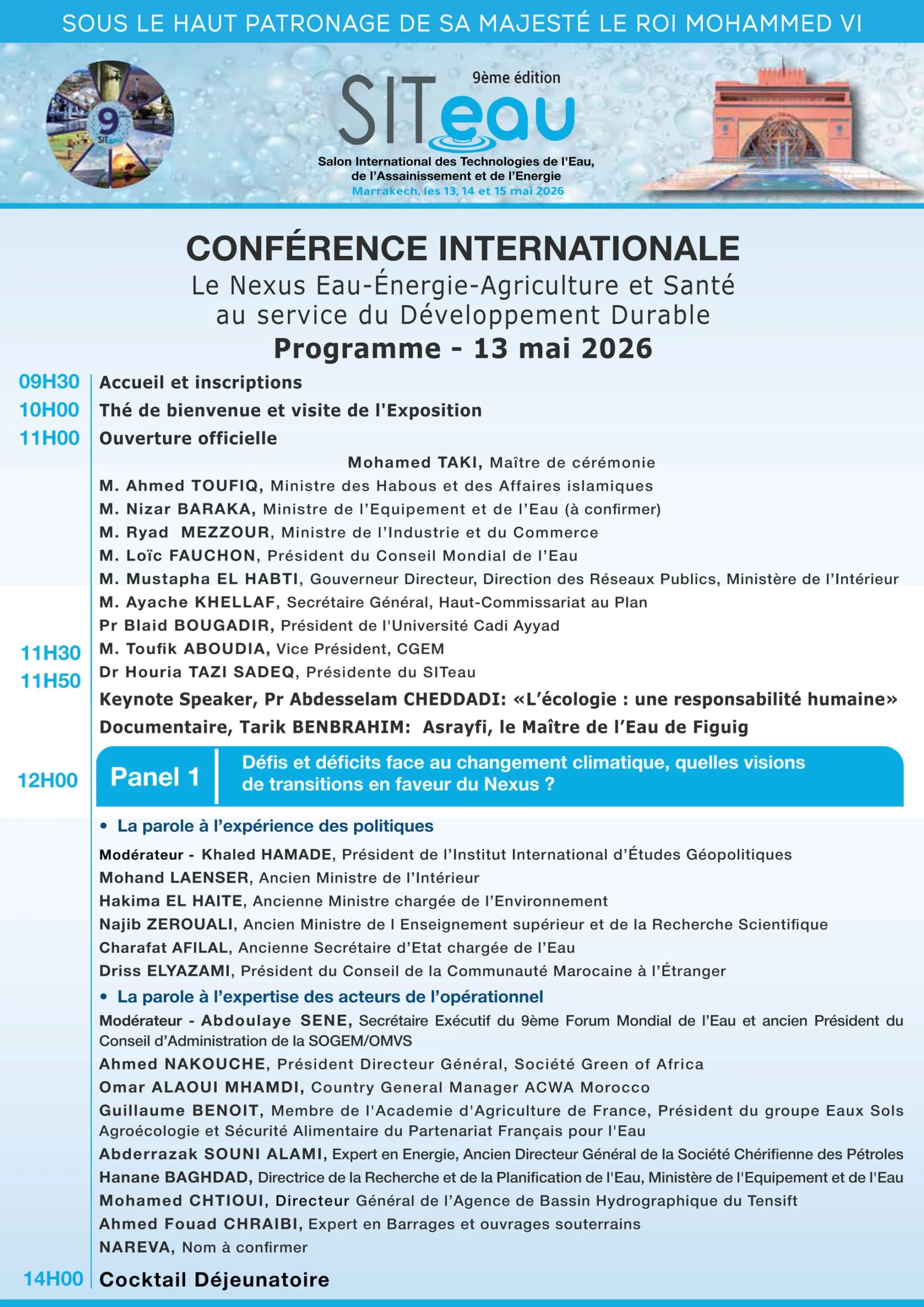 Programme de la conférence internationale